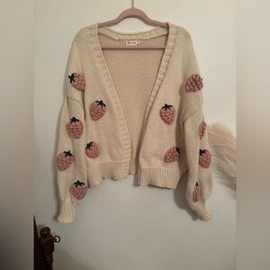 New In Strawberry Cardigan